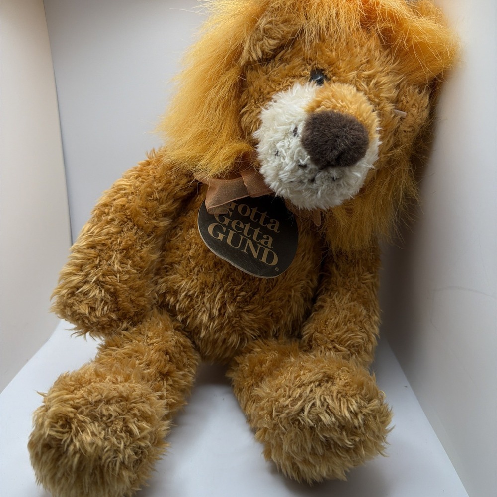 Gund Pounce Delion Lion Plush Stuffed Animal 5039 Tan Brown Shaggy Mane NWT